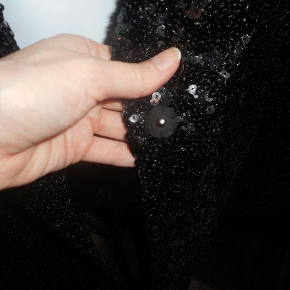 NWT Steve Madden Full black sequin blazer, size Small - Picture 11 of 14